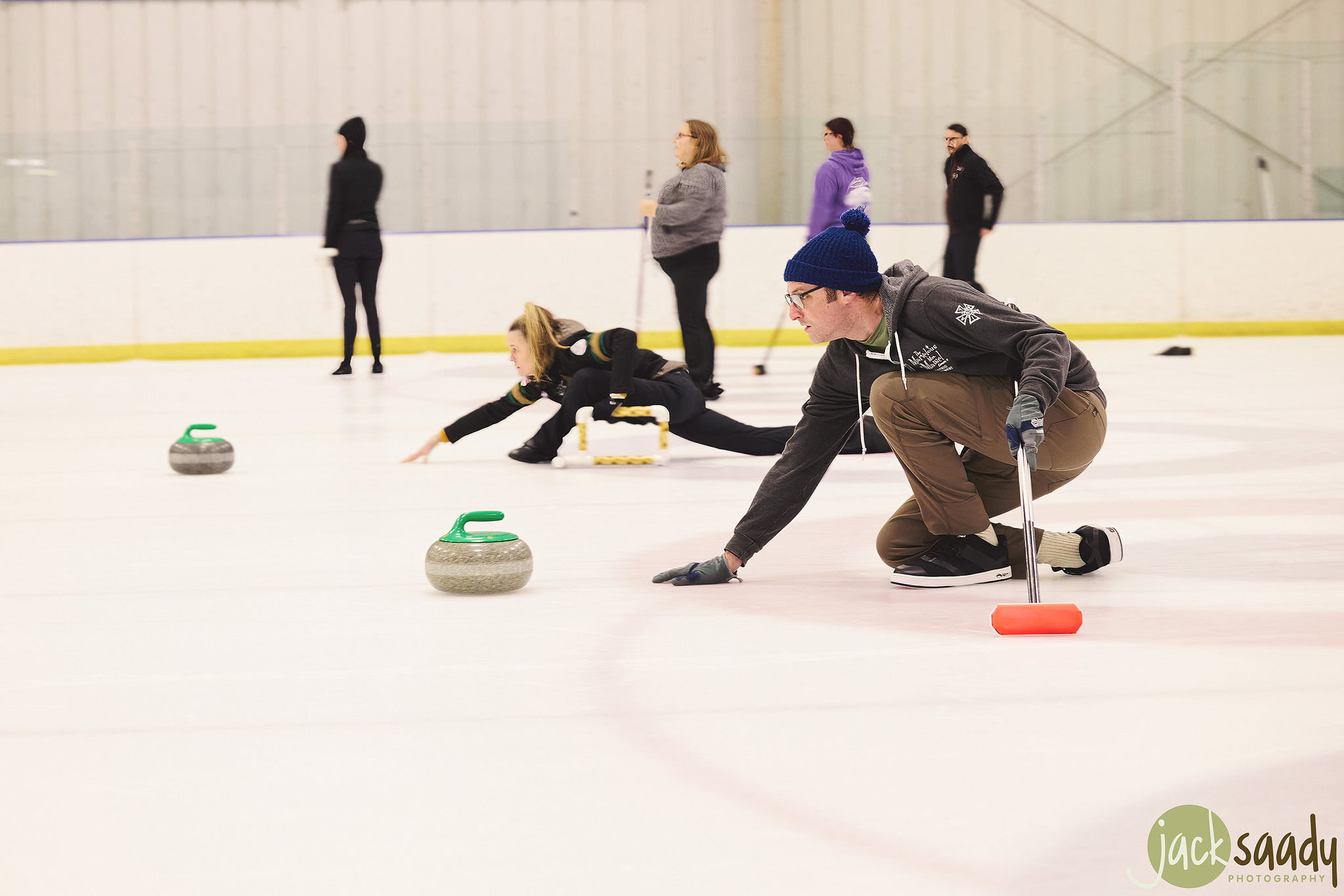 Two Curlers Curling